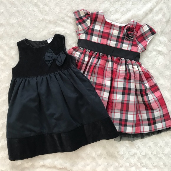 Carter's Other - Carter’s Holiday Dress Bundle Red Plaid Christmas